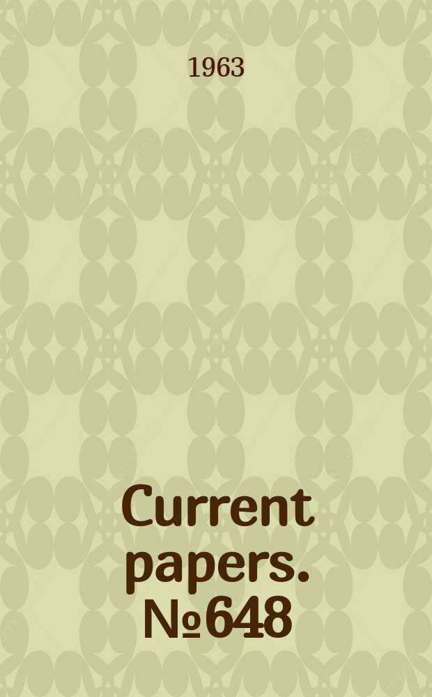 Current papers. №648 : Free-flight measurements of the dynamic longitudinal-stability characteristics...