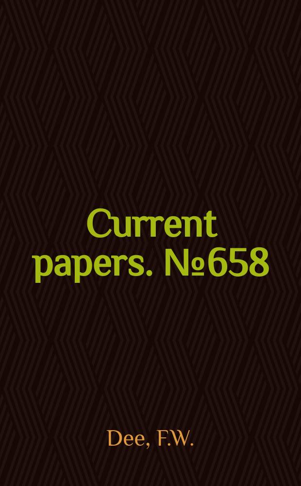 Current papers. №658 : Proving tests of a wingtip parachute installation on a venom aircraft with some measurements