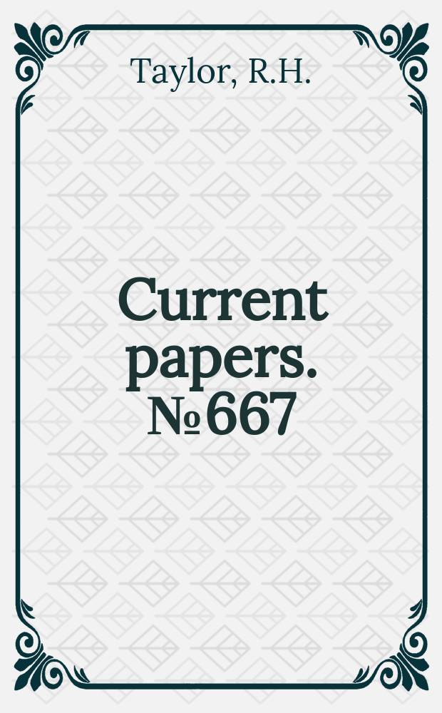 Current papers. №667 : Annual variation of flight loads recorder on viscount aircraft by means of the fatigue load meter