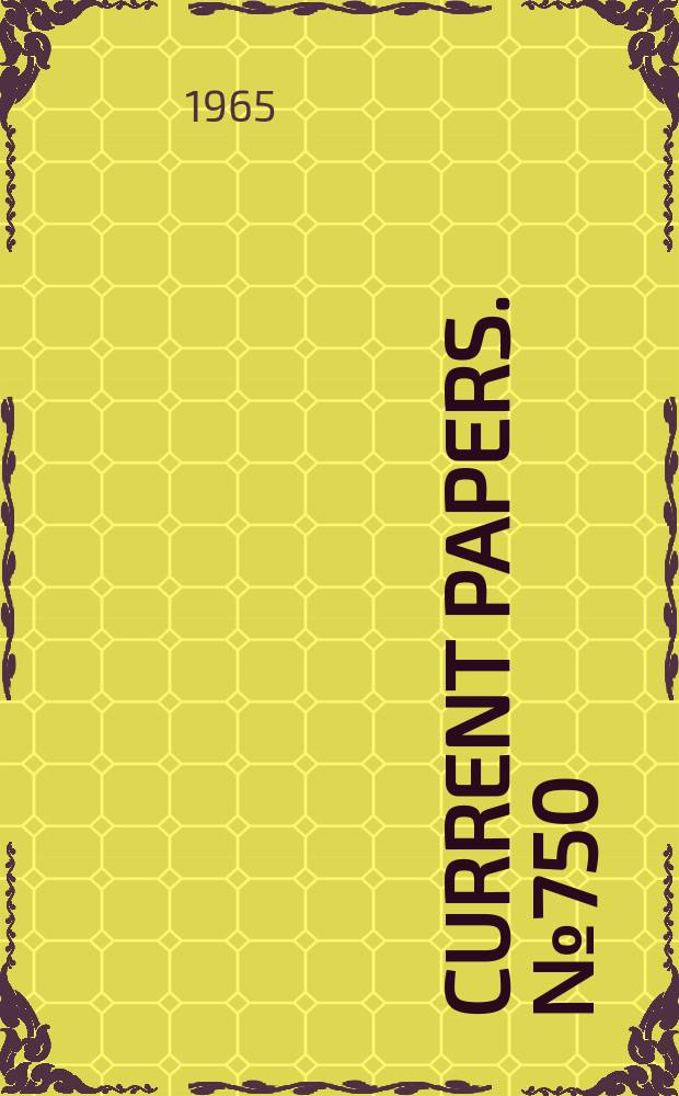Current papers. №750 : List of Current papers № 701-750