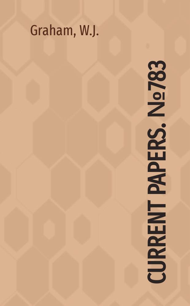 Current papers. №783 : The change of pitot pressure across oblique shock waves in a perfect gas