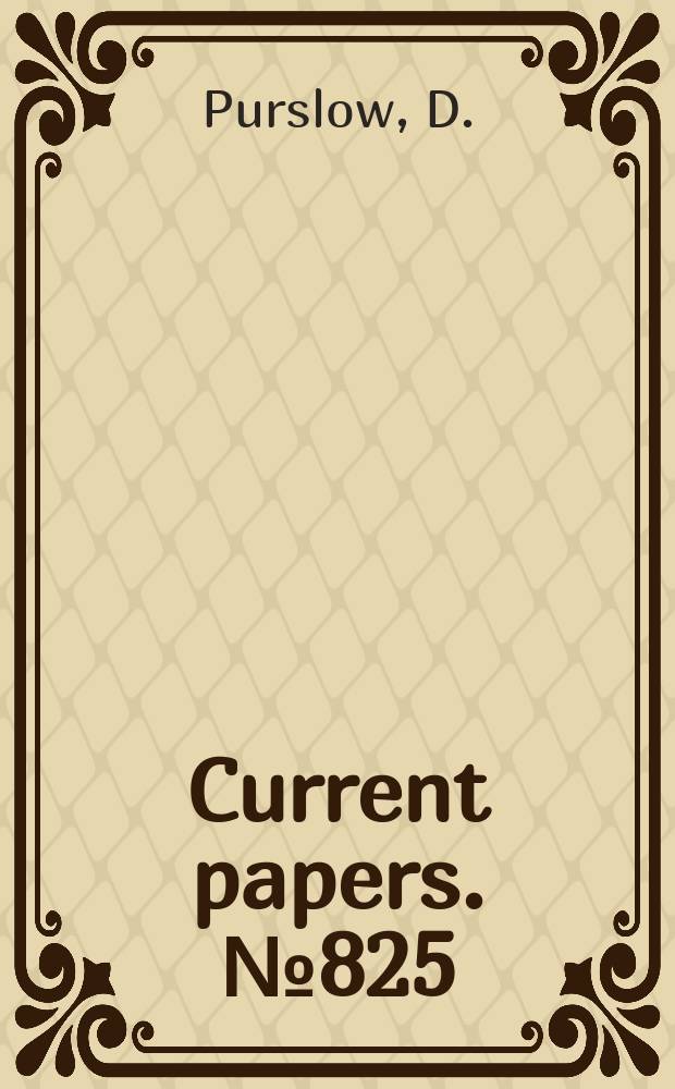 Current papers. №825 : A digital recording system for structural research