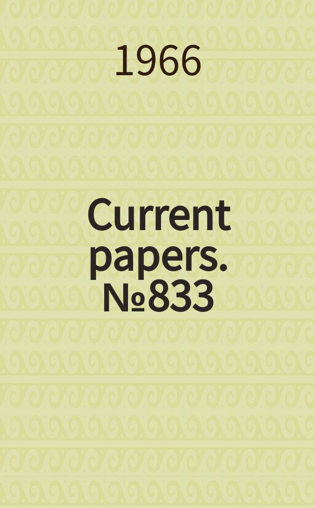 Current papers. №833 : A survey of aircraft handling criteria