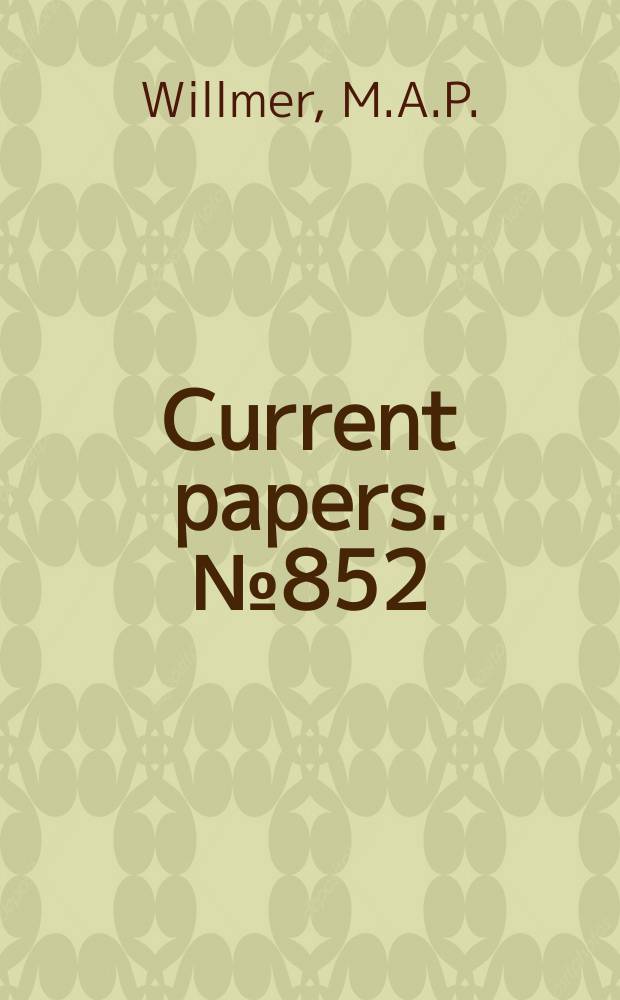 Current papers. №852 : The motion of helicapter blades at low rotor speeds in high winds