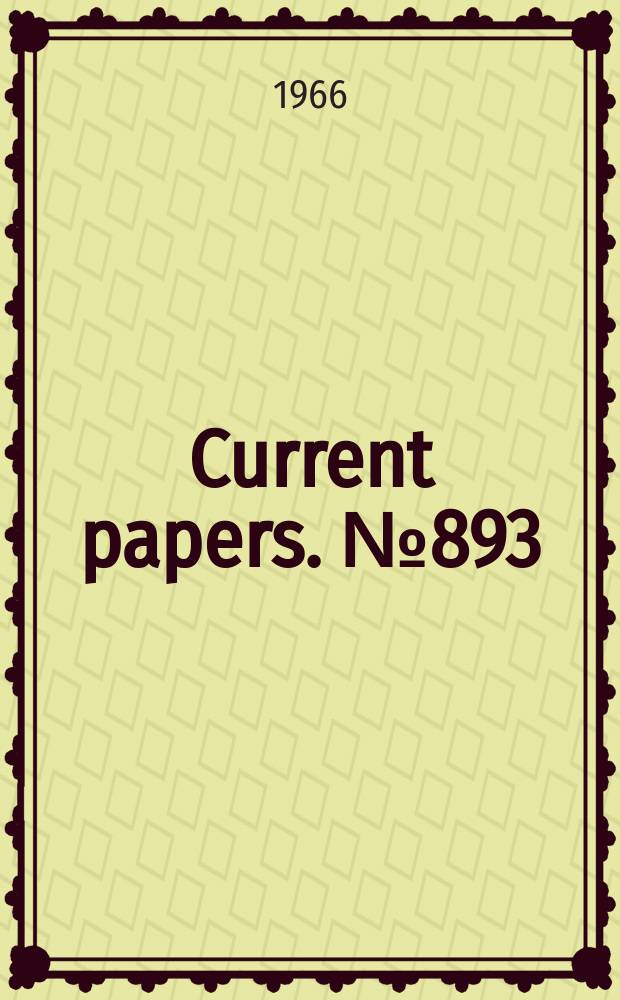 Current papers. №893 : The performance of conical convergent-divergent nozzles of area ratio 2.44 and 2.14 in external flow