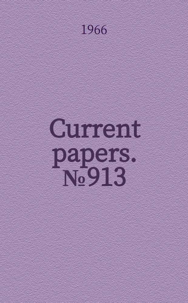 Current papers. №913 : The response times of typical transducer-tube configurations for the measurement of pressures in high-speed wind tunnels