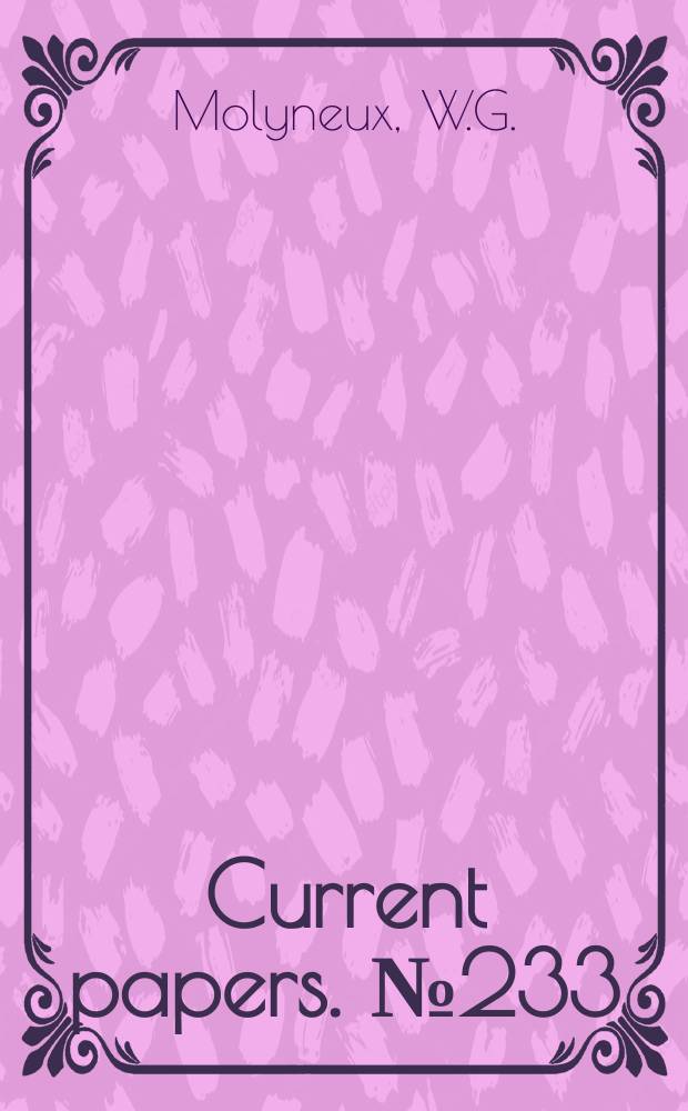 Current papers. №233 : A technique for the measurement of pressure distribution on oscillating aerofoils with results for a rectangular wing of aspect ratio 3.3