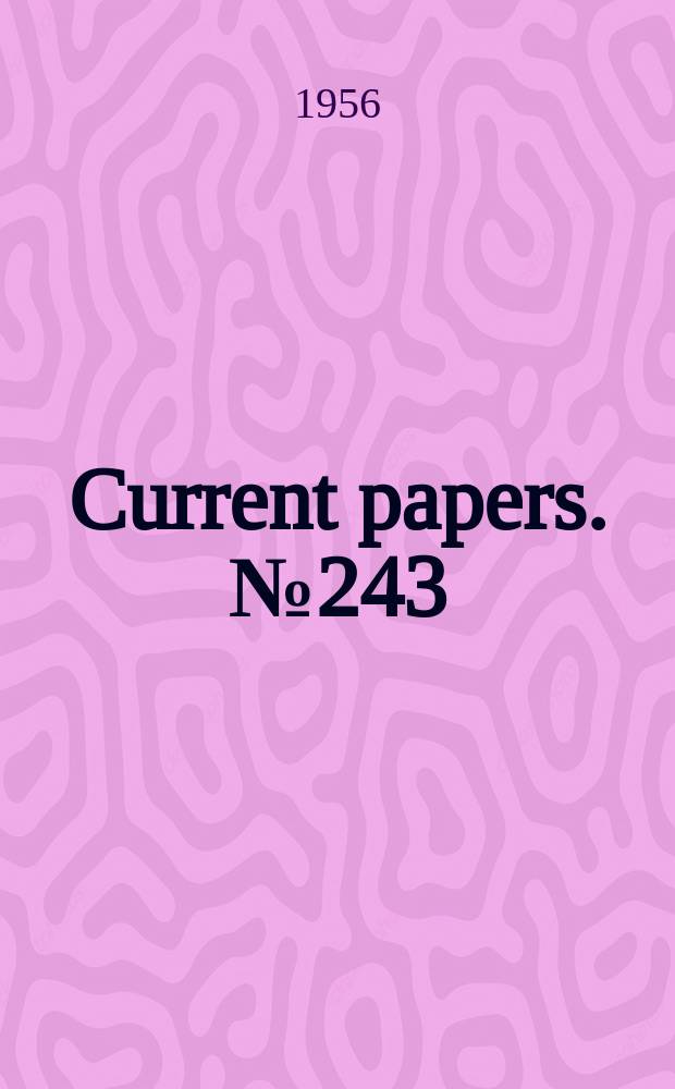 Current papers. №243 : Loading conditions following an automatic pilot failur