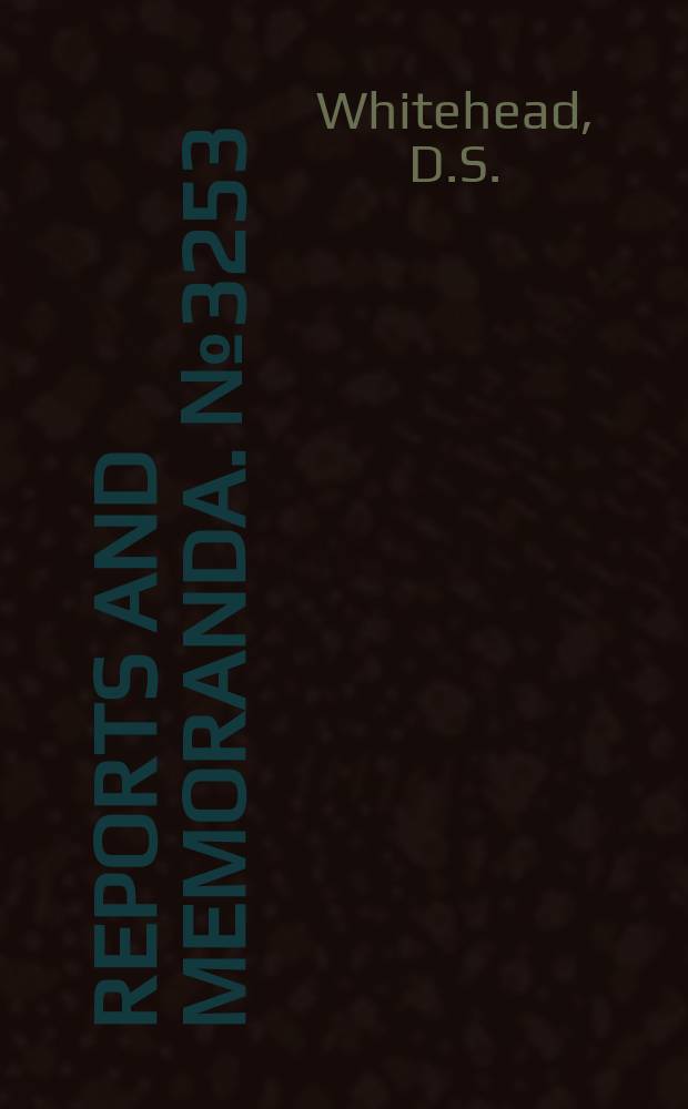 Reports and memoranda. №3253 : The analysis of blade vibration due to random excitation