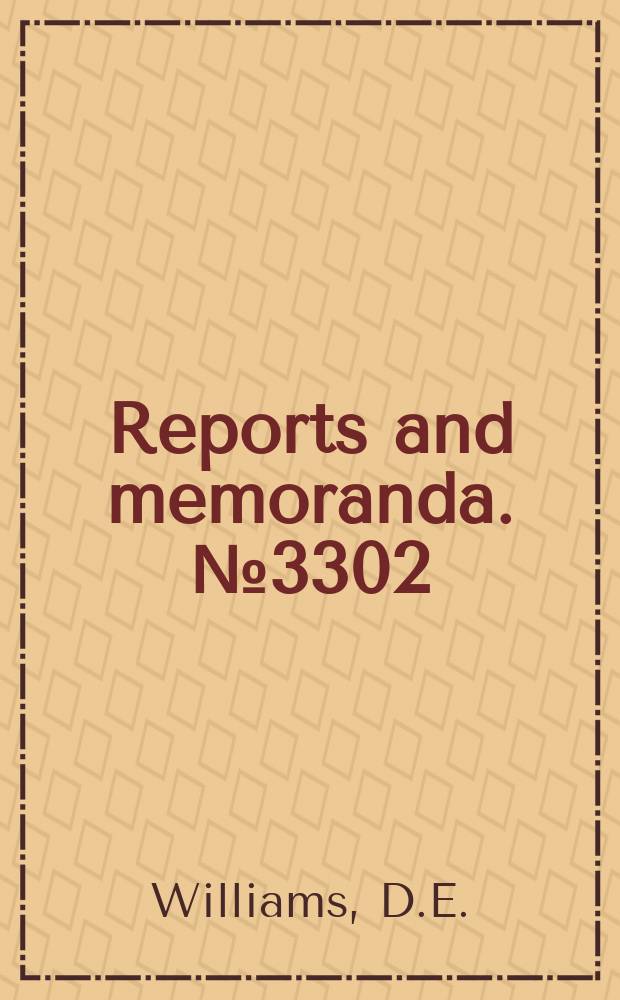 Reports and memoranda. №3302 : Some mathematical methods in three-dimensional subsonic flutter-derivative theory