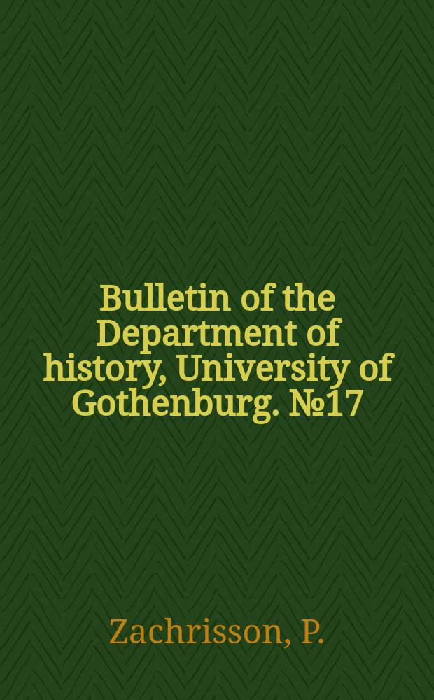 Bulletin of the Department of history, University of Gothenburg. №17 : An African area in Change Belingwe 1894-1946