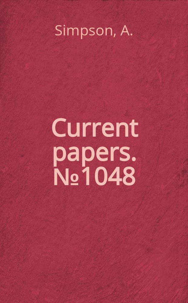 Current papers. №1048 : Nonlinear structural dynamics problems in aeronautics