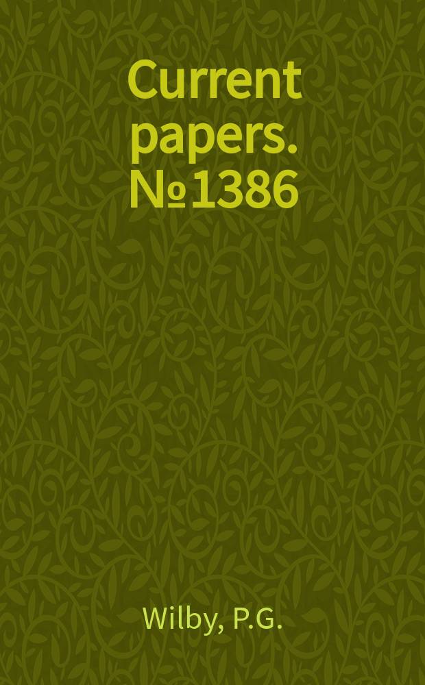 Current papers. №1386 : The design and aerodynamic characteristics...