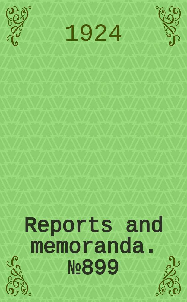 Reports and memoranda. №899 : Determination of scale effect on the centre of pressure of R.A.F. 14, R.E.2C biplane with three values of stagger