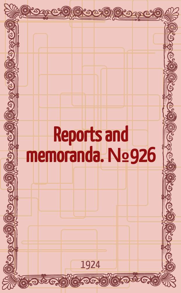 Reports and memoranda. №926 : "P5" flying boat N86, impact tests