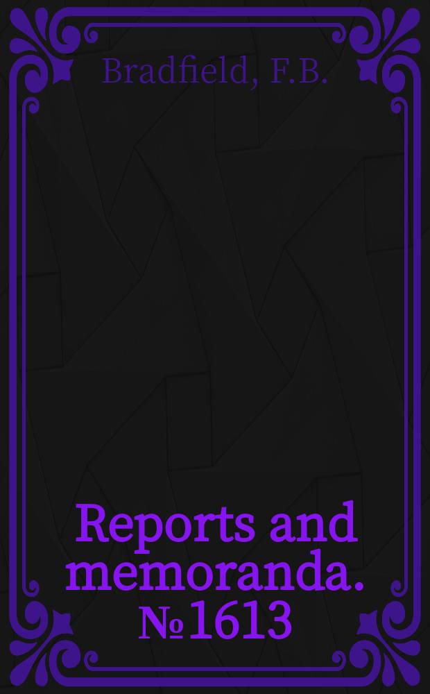 Reports and memoranda. №1613 : Windscreens with openings