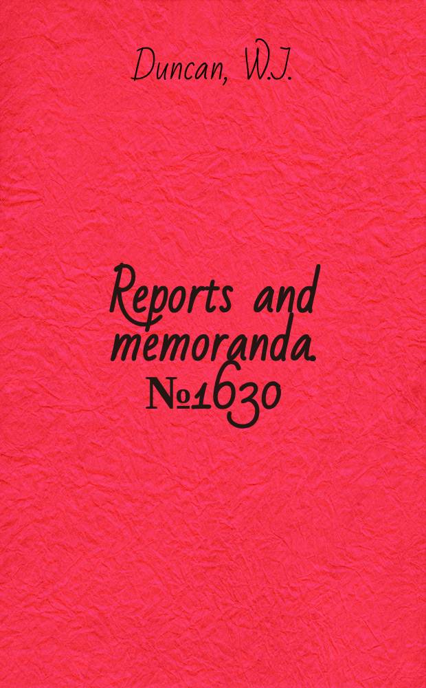 Reports and memoranda. №1630 : An application of matrices to oscillation problems