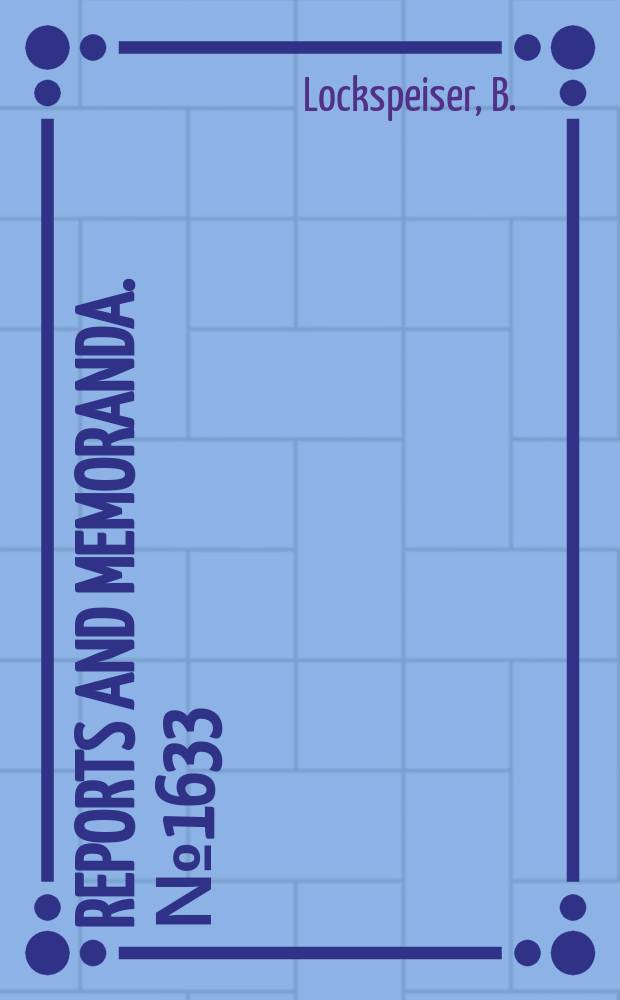 Reports and memoranda. №1633 : Redaction of draughtiness of open cockpits