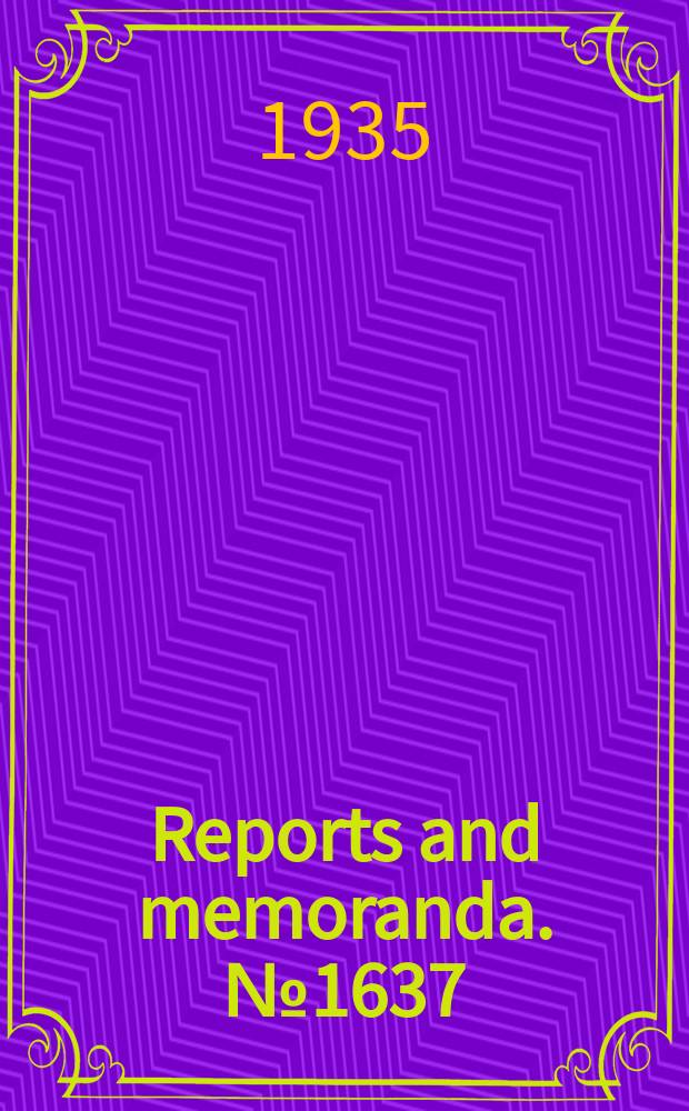 Reports and memoranda. №1637 : Aircraft vibration
