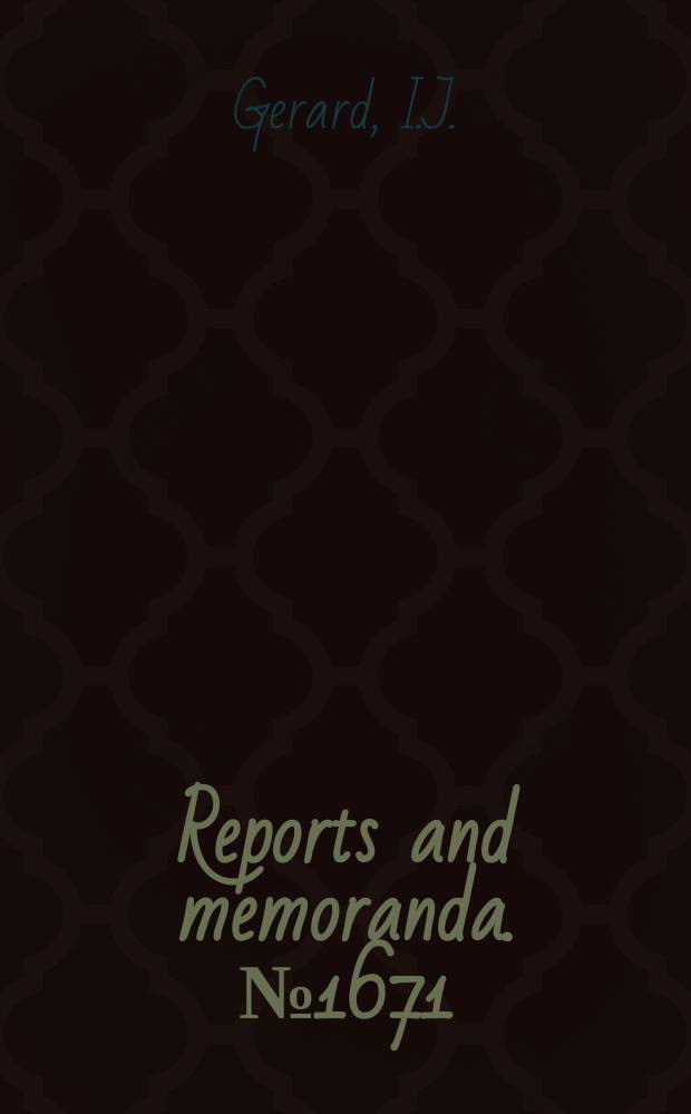 Reports and memoranda. №1671 : Flexural and shear deflections of metal spars