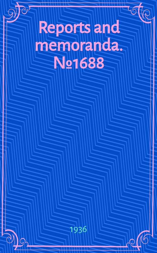 Reports and memoranda. №1688 : Measurements of profile drag by the pilot-traverse method