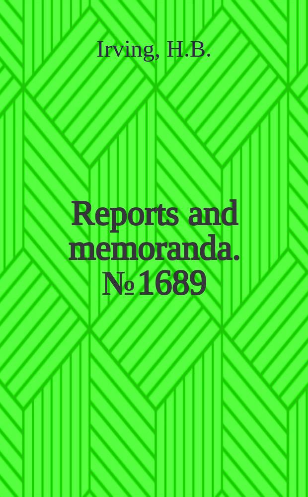 Reports and memoranda. №1689 : Contribution of body and tail of an aeroplane to the yawing moment in a spin