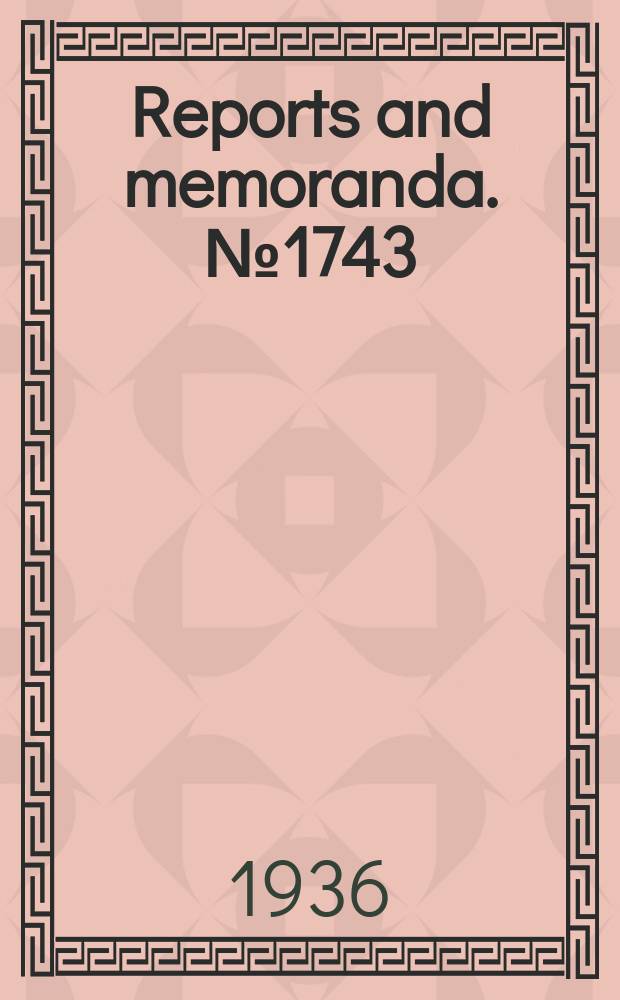 Reports and memoranda. №1743 : Rolling experiments on a "Puss Moth" model