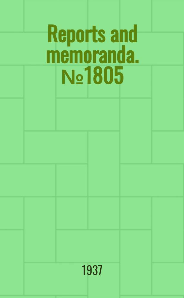 Reports and memoranda. №1805 : Full scale water resistance of the Singapore IIC in steady motion