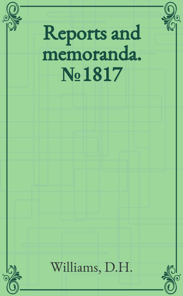 Reports and memoranda. №1817 : Experiments on an elliptic cylinder in the compressed air tunnel