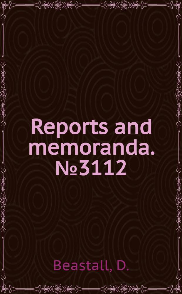 Reports and memoranda. №3112 : A frost-point hydrometer for supersonic wind tunnels