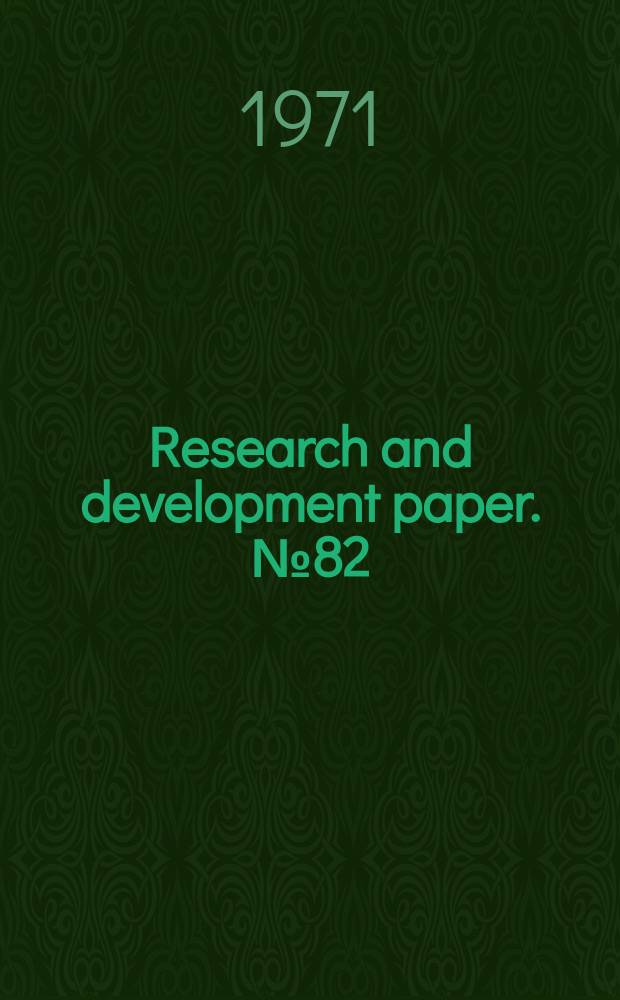 Research and development paper. №82 : Fume damage to forests