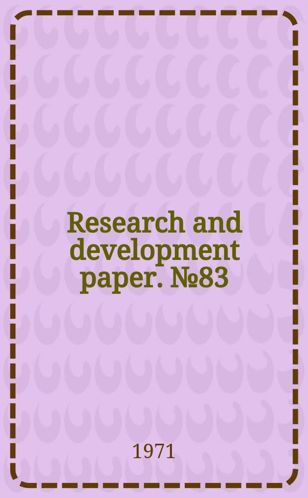 Research and development paper. №83 : Trees are for people