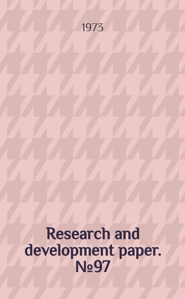 Research and development paper. №97 : Great Britain