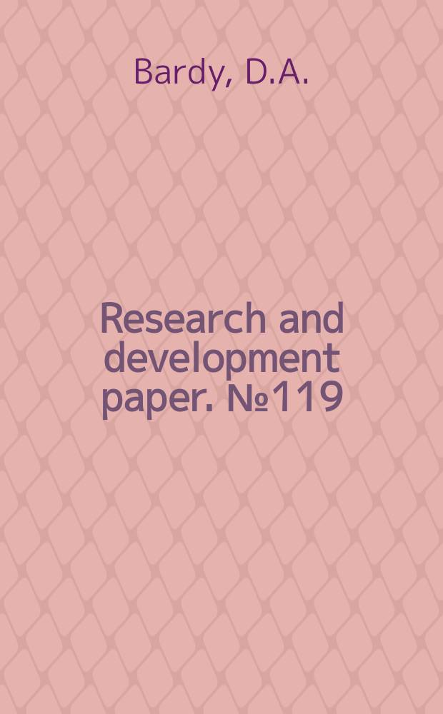 Research and development paper. №119 : Health and safety of forest workers in developed ...