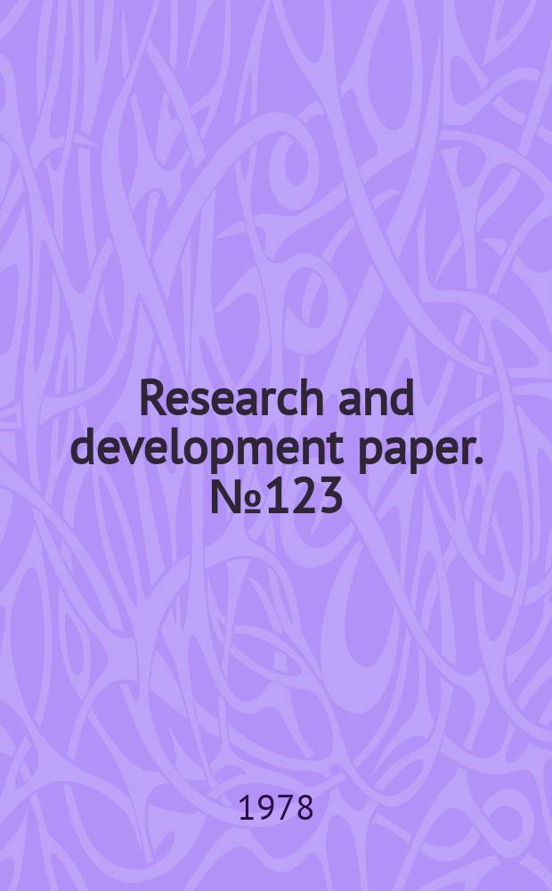 Research and development paper. №123 : Research aspects of forestry for the quality ...