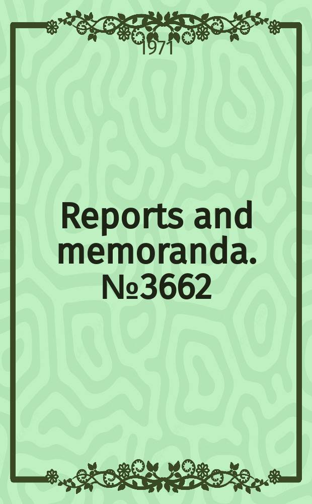 Reports and memoranda. №3662 : A theoretical study of height control...