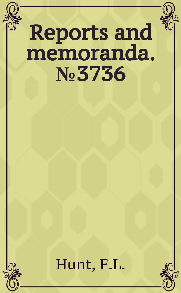 Reports and memoranda. №3736 : Vibration amplitudes produced in St.David´s Cathedral...