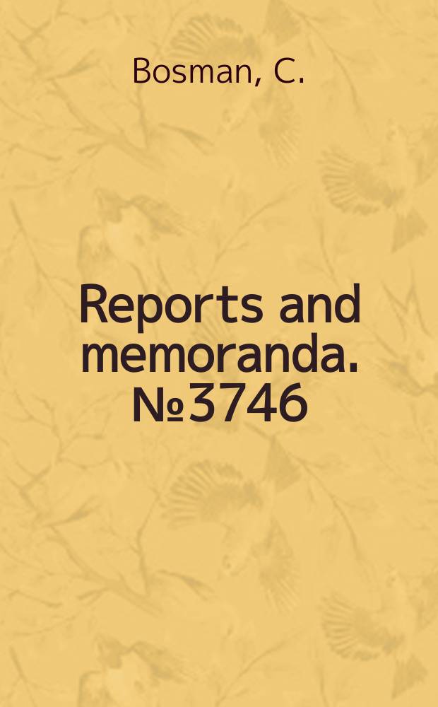 Reports and memoranda. №3746 : The occurrence and removal of indeterminacy...