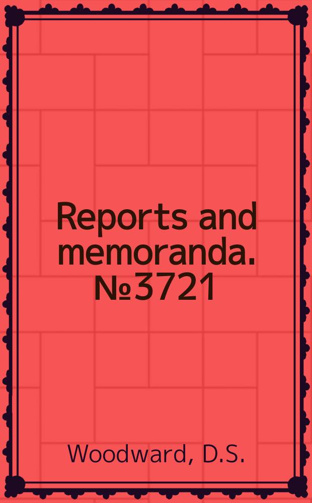 Reports and memoranda. №3721 : The lift...