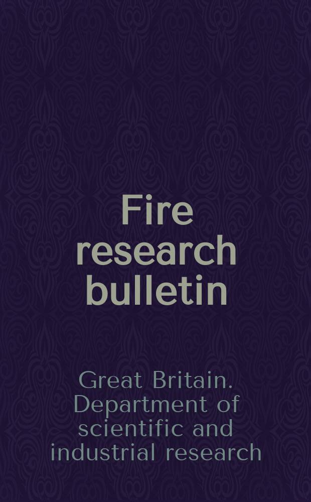 Fire research bulletin