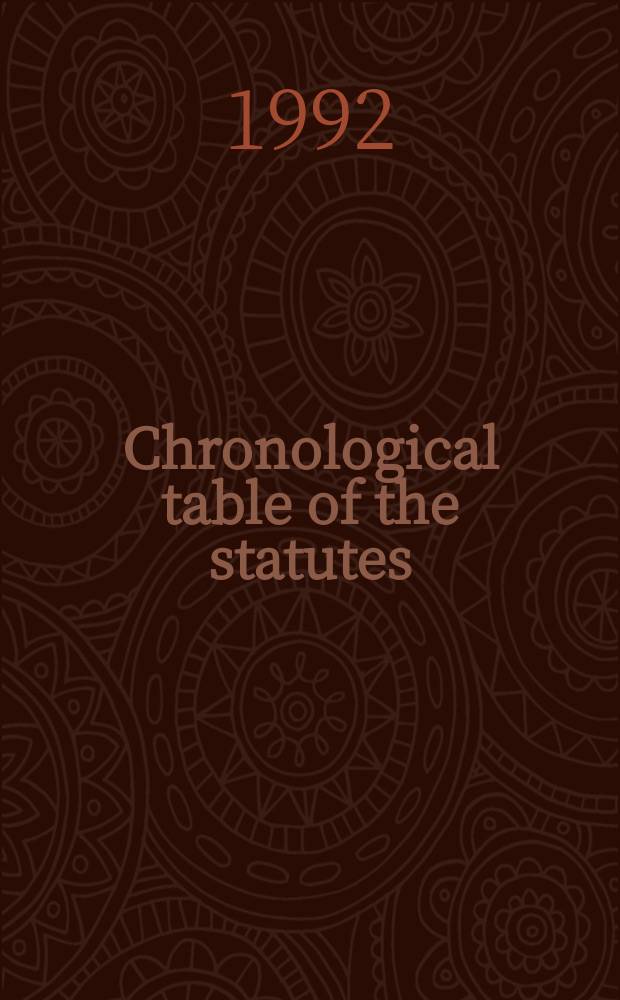 Chronological table of the statutes : Covering the legislation to 31st Dec. .. [1989], Pt.1 : (Covering the period from 1235 to the end of 1950)