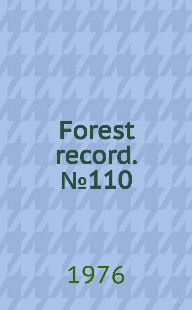 Forest record. №110 : Conifer bark