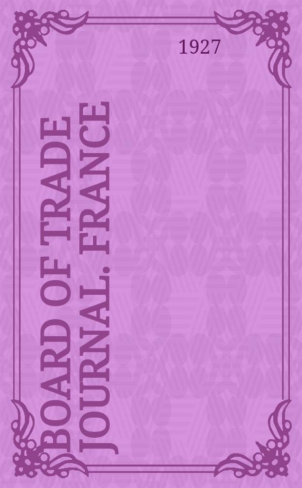 Board of trade journal. France (and) Algeria