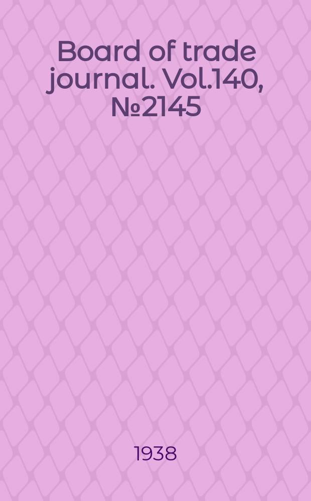 Board of trade journal. Vol.140, №2145