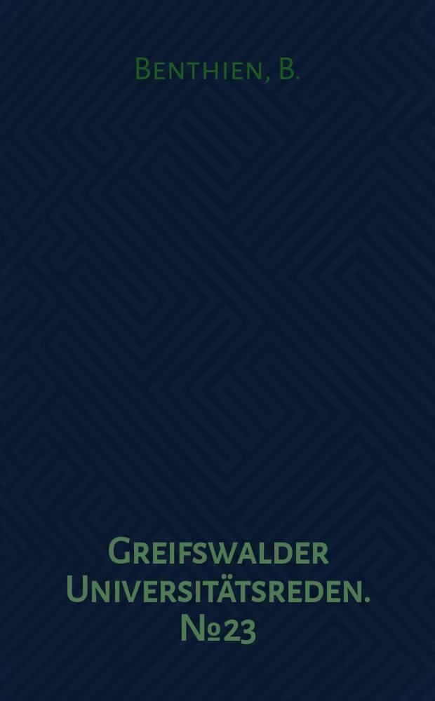 Greifswalder Universitätsreden. №23 : Wirtschaftliche Strukturveränderungen im Norden der Deutschen Demokratischen Republik