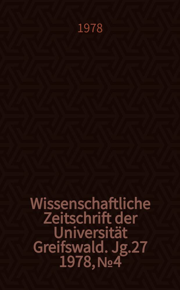 Wissenschaftliche Zeitschrift der Universität Greifswald. Jg.27 1978, №4 : Die Planung des Sportunterrichts in den Klassen 1 bis 3 aus pädagogisch - psychologischer Sicht