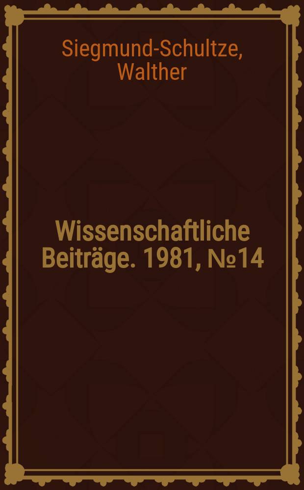 Wissenschaftliche Beiträge. 1981, № 14 : Anthem, Ode, Oratorium