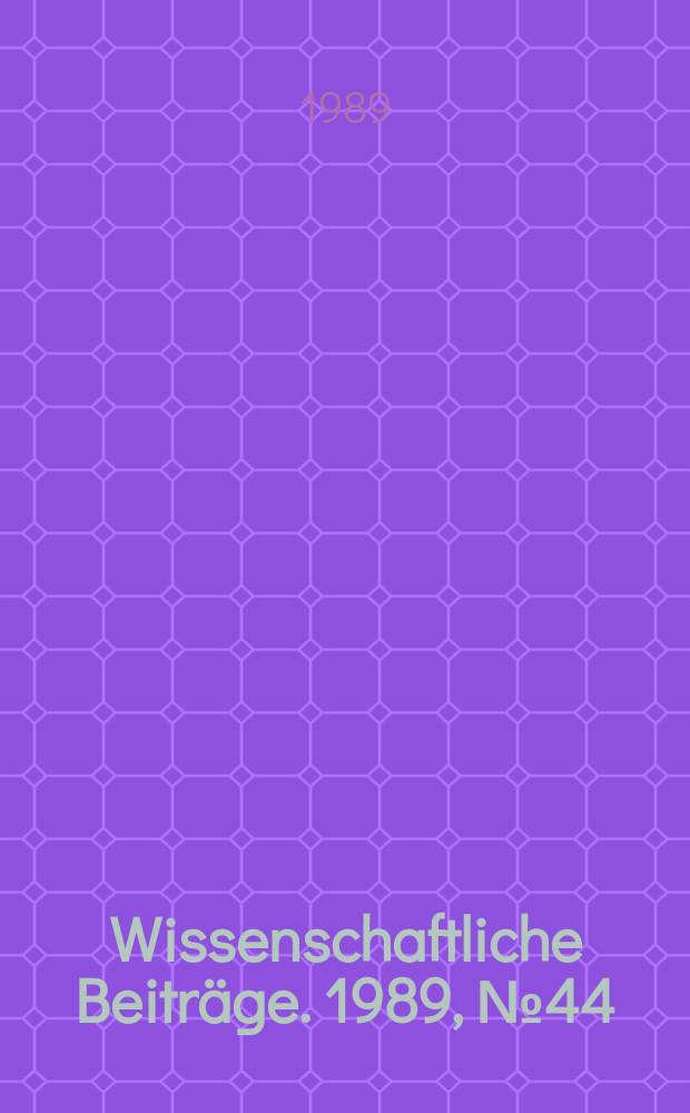 Wissenschaftliche Beiträge. 1989, № 44 : Irland - Gesellschaft und Kultur