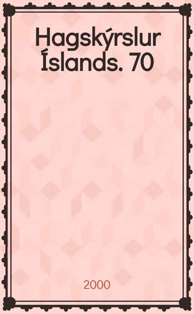 Hagskýrslur Íslands. 70