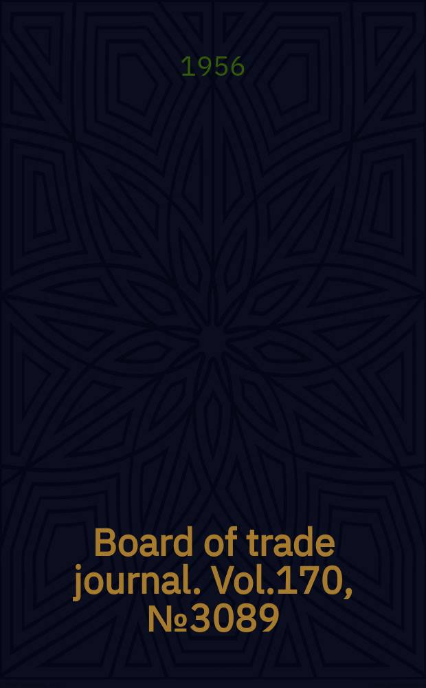 Board of trade journal. Vol.170, №3089